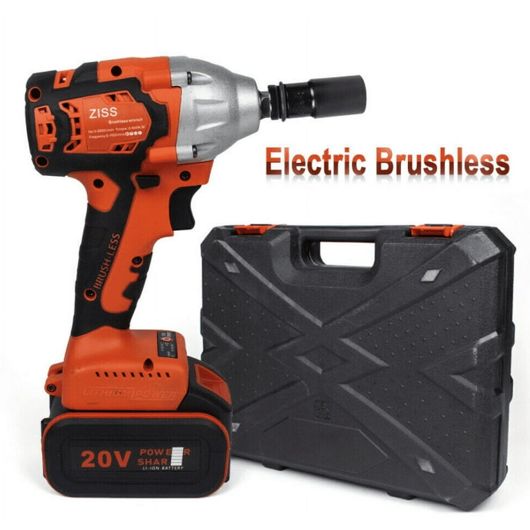 20V Cordless Impact Wrench 1 2 Brushless Electric Wrench Driver 520Nm w Battery Walmart