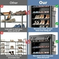 thumbnail image 3 of 10 Tier Shoe Rack with Covers, Large Capacity Stackable Tall Shoe Organizer Storage, Sturdy Metal Free Standing Shoe Shelf for Closet Entryway Garage, 3 of 7