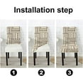 thumbnail image 3 of Dining Chair Slipcover Chair Cover Set of 6 Boho Square Stripe Stretch Chair Covers for Kitchen Home or Party, 3 of 4