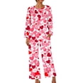 thumbnail image 6 of Rciityk Womens Loungewear Set - Valentines Day Cute Heart Print Crew Neck Long Sleeve with Pants Pjs Sets - Pajama Sets for Women 2 Piece, 6 of 6