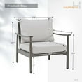 thumbnail image 6 of HAPPATIO Patio Sofa Aluminum Armchairs Set of 2, Outdoor Single Sofa with Thick Cushion and Rope Backrest,All-Weather for Outside, Porch, Deck, Garden, Grey, 6 of 6