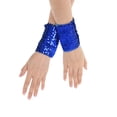 thumbnail image 3 of Kaerm 1 Pair Women's Shiny Sequins Oversleeve Sparkle Cuffs Stage Performance Blue One Size, 3 of 6