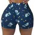 thumbnail image 2 of Gukieu Space Dinosaur Print Women's Sports Shorts, Elastic Waist High Stretch Running Yoga Gym Sweatpants-XX-Large, 2 of 8