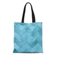 thumbnail image 1 of NUDECOR Canvas Tote Bag Green Pattern Watercolor Blue Chevron Teal Modern Contemporary Reusable Handbag Shoulder Grocery Shopping Bags, 1 of 1