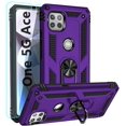 thumbnail image 1 of Moto One 5G Ace Case,with HD Screen Protector,FYBTO [Military Grade] Ring Car Mount Kickstand Hybrid Hard PC Soft TPU Shockproof Protective Case for FYBTO Moto One 5G Ace (Red), 1 of 5