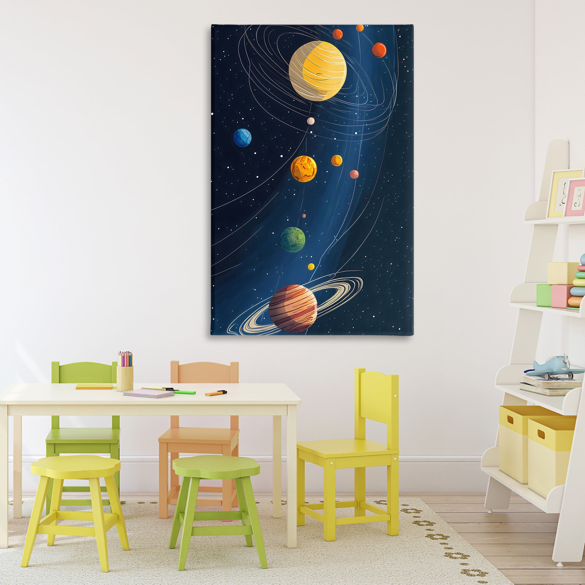 Stupell Industries Planets Aligned in Celestial Orbit Canvas Wall Art, design by Creative Studio