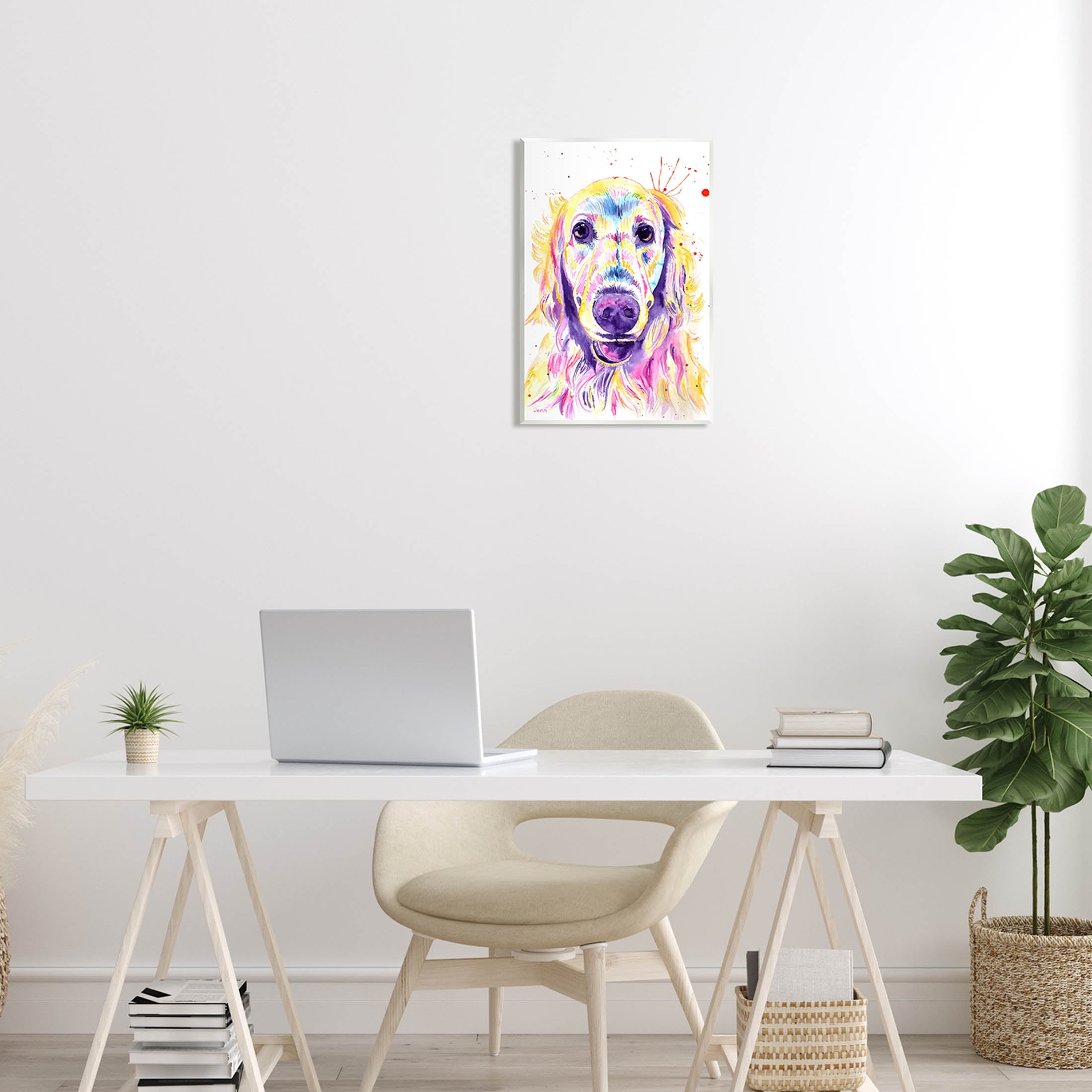 Vivid Retriever Dog Pet Portrait Animals & Insects Graphic Art Unframed Art Print Wall Art