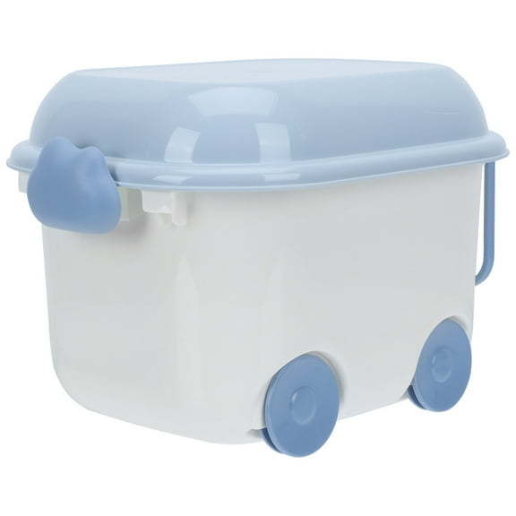 OUNONA Kids Toy Box Storage Organizer Portable with Lid and Wheels PP Material 1 Set