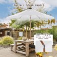 thumbnail image 5 of Autlaycil 7.5 ft Patio Umbrella with Tassel Fringe Stylish, 18 LED Lights Solar Umbrella (White), 5 of 6