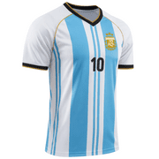Icon Sports Messi #10 Argentina Jersey, Sky/White, 100% Polyester, YXS-XXL