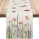 thumbnail image 1 of Fiudx Camino de Mesa de Lino, Elegante Mantel con Diseño Floral, Versátil para Uso En Interiores y Exteriores, Material de Calidad para Una Belleza Duradera, Decoración para Comedor y Sala de Estar,, 1 of 6