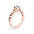 thumbnail image 3 of 0.70 Carat Excellent Oval Cut Natural Diamond Unique Solitaire with Accents Ring for Engagement Solid 14K Rose Gold Size 8.5, 3 of 8