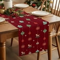 thumbnail image 3 of Christmas Dresser Scarf Farmhouse, Dining Table Decorations for Wedding/Parties, Winter Xmas Balls Gifts Red Table Runner 36 Inches Long for Kitchen Dining, 13 x 36 In, 3 of 9