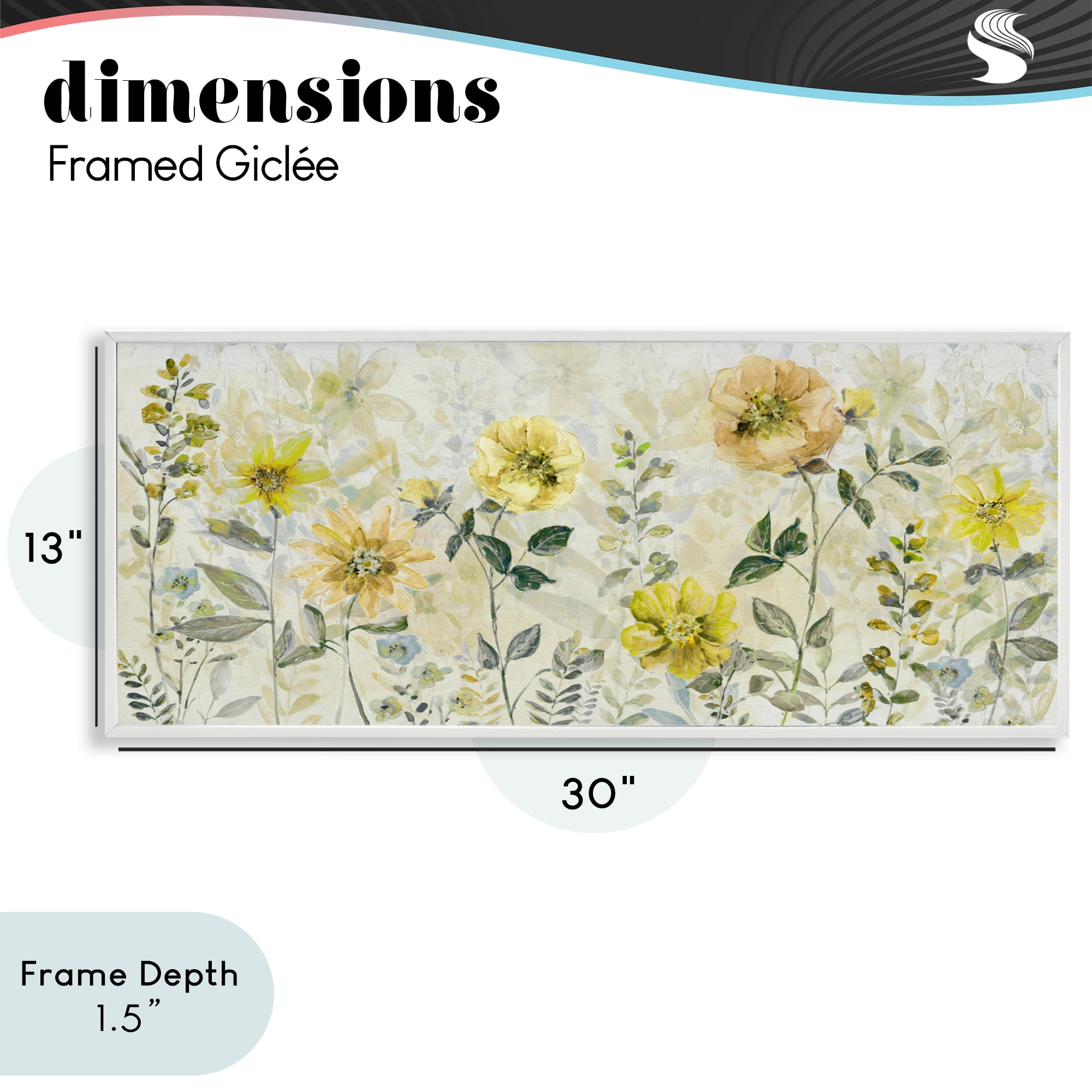 Stupell Industries Yellow Buttercup Garden White Framed Giclee Art, design by Sally Swatland