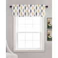 thumbnail image 3 of Yellow Grey Stripe Linen Curtain Valance for Bedroom/Bathroom/Kitchen/Living/Dining Room Window,Contemporary White Geometric Boho Bohemia Pocket Topper Drapes Decorative Cafe Drapery Panel 60"x18", 3 of 6