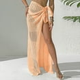 thumbnail image 4 of Beach Dress for Women Boho Tie Front Breathable Long Split Wrap Sarong Skirts Swimwear Cover Ups, 4 of 7