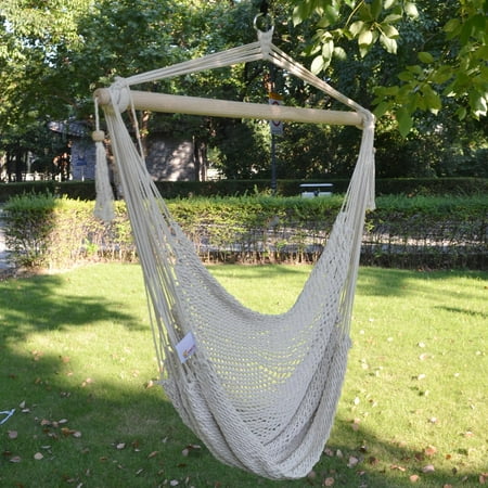Sunrise Outdoor Patio Hanging Swing Cotton Rope Hammock Chair Up
