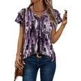 thumbnail image 2 of KISSMODA Womens Floral Tunic Top Short Sleeve Shirts Loose Fit Summer Tops, 2 of 4