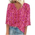 thumbnail image 1 of Fiudx Ofertas Del Día Blusa de Manga Larga de Verano con Cuello En V para Mujer, Sexy, Casual, con Estampado Regular, 1 of 3