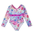 thumbnail image 3 of Alvivi Kids Girls Criss Cross Swimwear Swimsuit One Piece Long Sleeve Bathing Suit Bodysuit White&Pink 14, 3 of 7