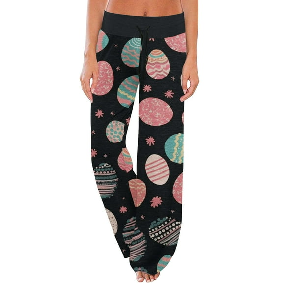 JGNGSHN Womens Easter Sleepwear Lounge Pants Cute Bunny Pajama Pants Soft Comfy Wide Leg Pjs with Pockets