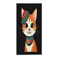 thumbnail image 5 of Stylish Cat Design Beach Towel - Vibrant Orange & White Cat with Expressive Eyes Perfect for Pool Travel & Bath Use, 5 of 6