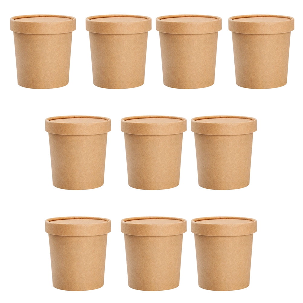 Disposable Craft Paper Soup Cups Food Containers Porridge Cups for Home