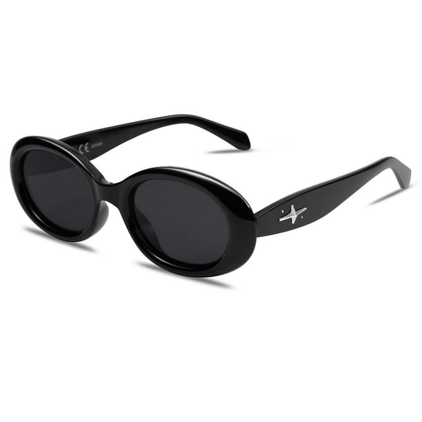 Gafas de sol SOJOS SJ2286 Retro Ovaladas Polarizadas Negras para Adultos