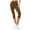 Brown, variant on EchfiProm Womens Workout Leggings Capri Brown Yoga High Rise Elastic Waist Workout Pants XL