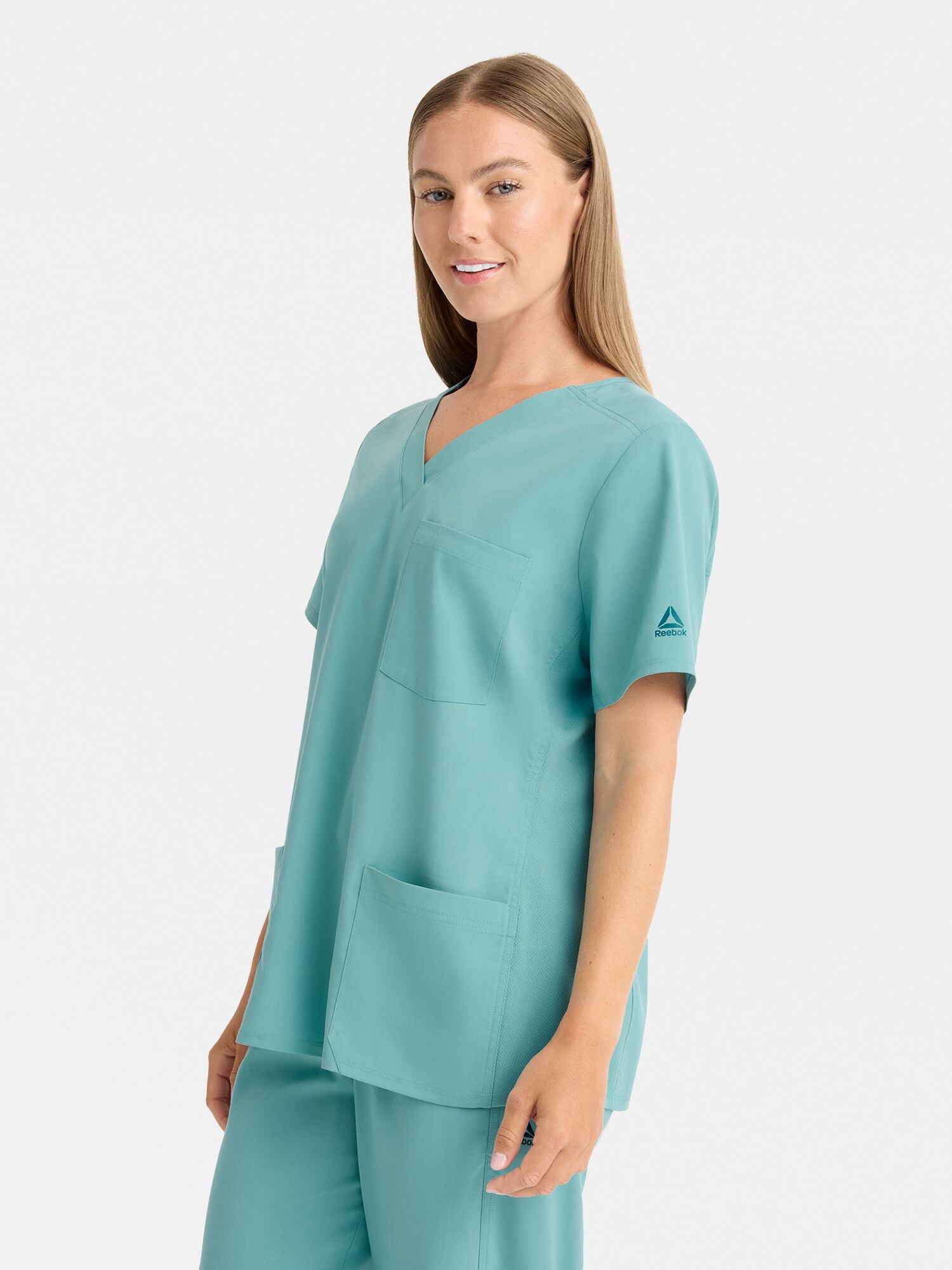 Reebok Women's Tech Comfort 3 Pocket V Neck Scrub Top, 1 Pack, Sizes S - 3XL