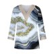 thumbnail image 4 of Fiudx Ofertas Flash Artículos En Oferta Blusas de Túnica Básica con Cuello En V y Costuras de Encaje Estampadas con Manga 3/4 para Mujer, 4 of 5