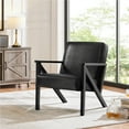 thumbnail image 5 of Yaheetech Faux Leather Accent Chair with Z-shaped Wood Legs,Black, 5 of 8
