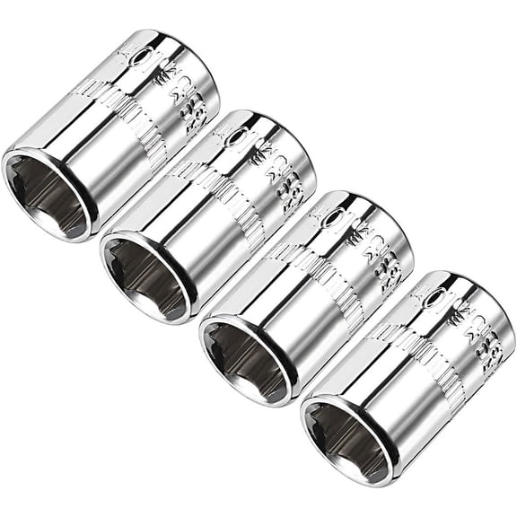 4-Pack 1/4-Inch Drive 10mm 6-Point Shallow Socket, Metric, Cr-V