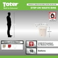 thumbnail image 2 of Toter 18 Gallon/68.1 Liter Step on Container Fire Retardant, Red, 2 of 8