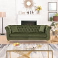 thumbnail image 2 of Chesterfield Velvet Sofa Button Tufted Couch With Scroll Arms and Gold Metal Legs For Living Room Office Apartment, 2 of 11