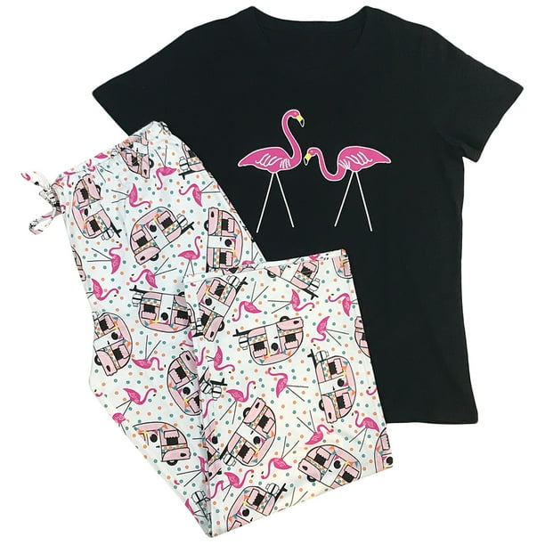 Johnson Smith Happy Camper Women's 2 Piece Pajama Set Sleep