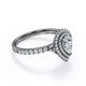 thumbnail image 4 of JeenMata Anillo de Compromiso con Doble Halo de Moissanita en Forma de Pera de 1,75 Quilates con Estilo Pavé Certificado en Baño de Oro Negro de 18 K sobre Plata, 4 of 7