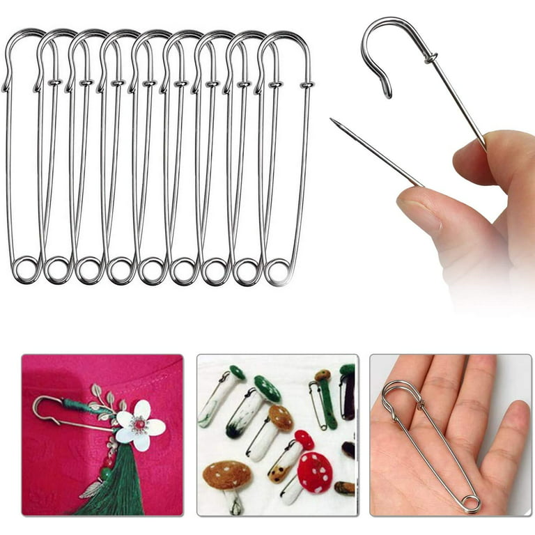 Large Safety Pins Sewing Pins - 7 Color 80mm Metal Pins Giant Jumbo Safety Pins for for Clothing Apparel Accessories DIY Sewing (7 Color 35pcs)
