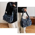 thumbnail image 2 of Sunyuer Washed Denim Crossbody Bag for Women, Large Capacity Multi Pocket Casual Shoulder Handbag, Vintage Adjustable Strap Messenger Purse, Trendy Daily Hobo Bag, 2 of 7