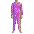 thumbnail image 4 of Bingfone Men'S Pajama Set 2 Piece Loungewear Pjs, Long Sleeve With Pajama Pants-Rainbow Scales2, 4 of 9