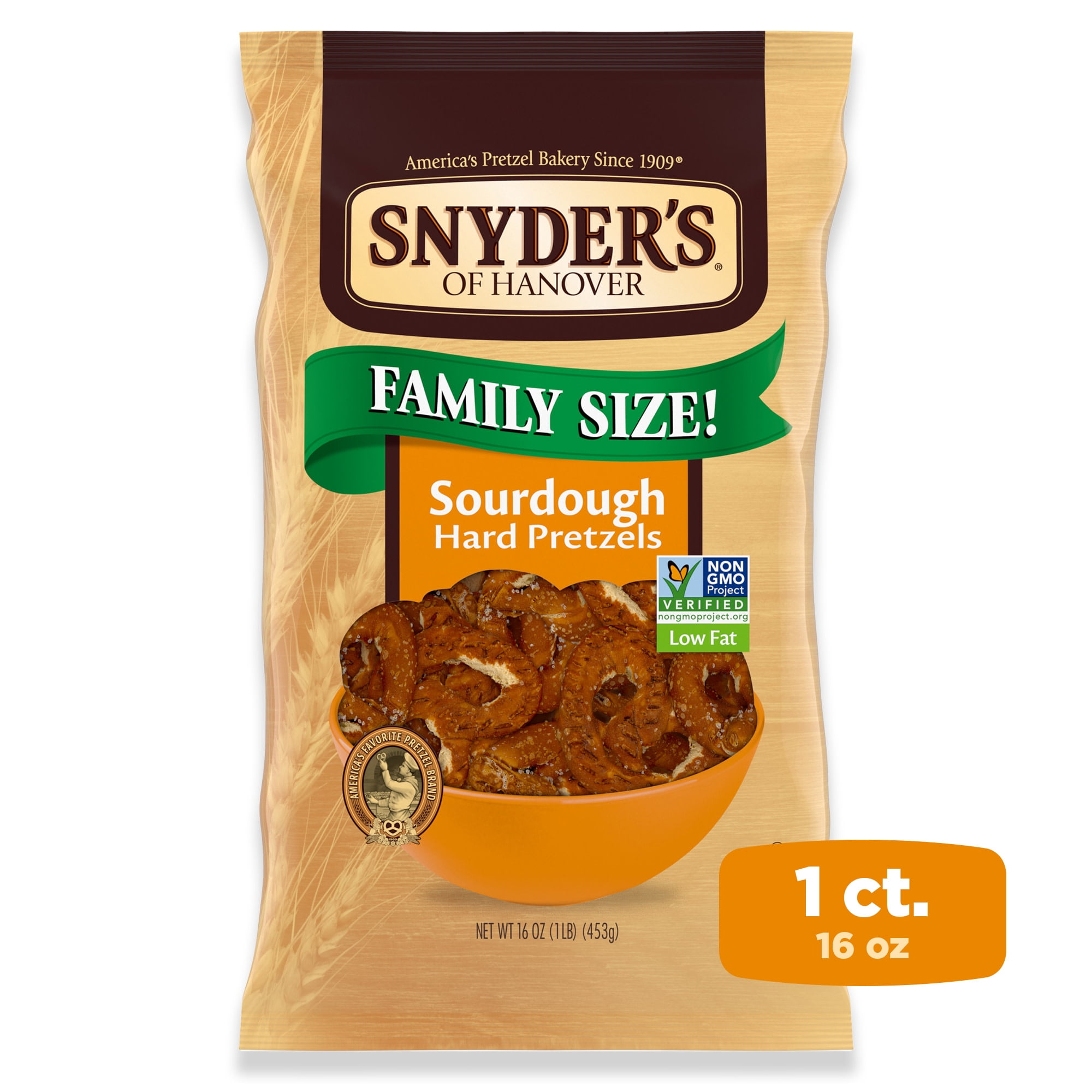 Snyder's of Hanover Pretzels, Sourdough Hard Pretzels, Family Size 16