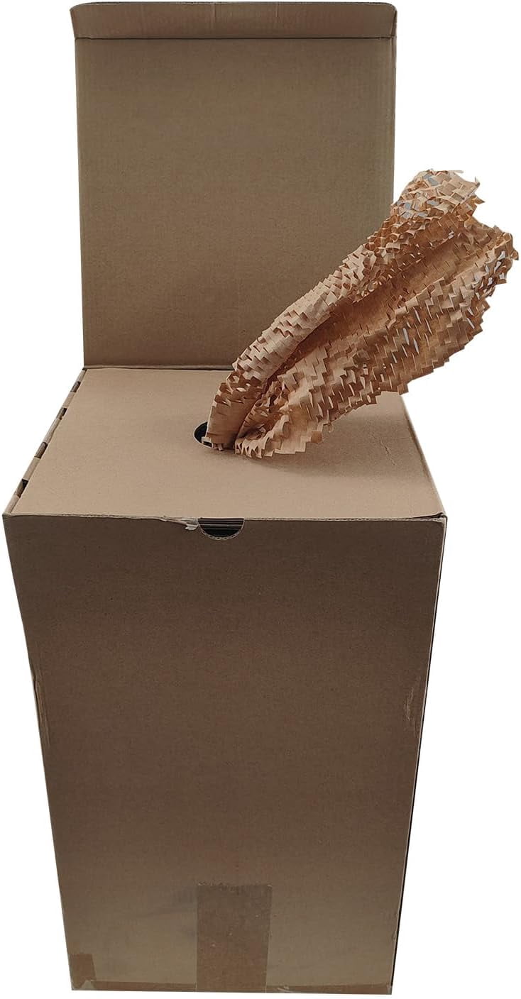 Viecam Eco-Friendly Honeycomb Packing Paper - 15" x 1700' with Easy Dispense Box, 100% Recyclable Kraft Material, Ideal for E-Commerce, Moving, and Small Business Shipping