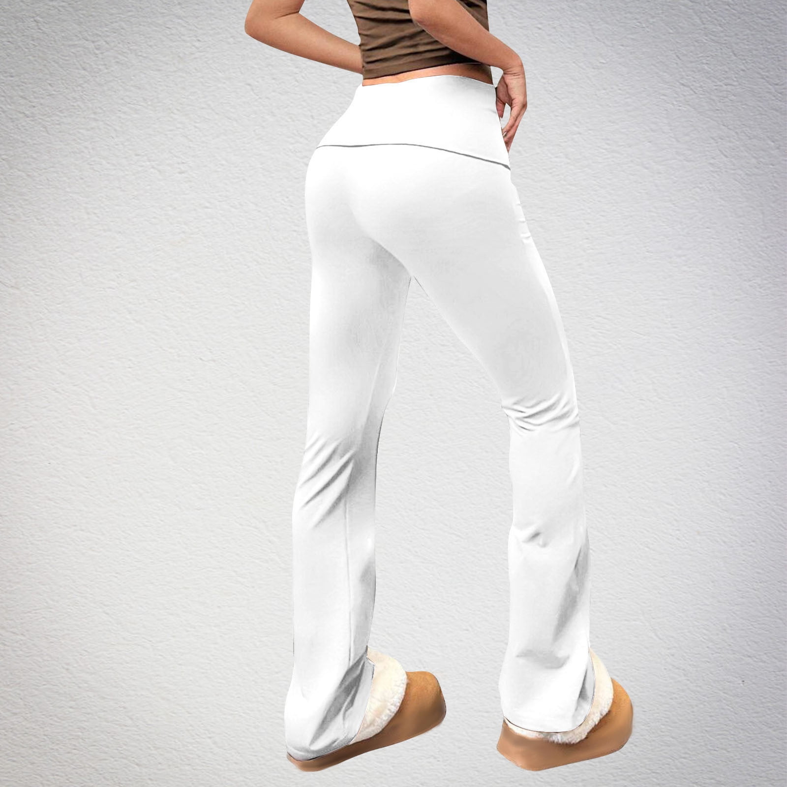 Zynviq High Waist Mens Bell Bottom Flare Pants Zipper