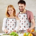 thumbnail image 5 of White Cow Heart Pattern Apron-Garden Aprons for Women with Pockets-Cotton Linen Waterproof Kitchen Cooking Gardening Aprons Adjustable for Kitchen,Cooking,BBQ and Salon 33x27 Inch, 5 of 7