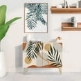 thumbnail image 2 of PixonSign Sideboard Buffet Cabinet, Kitchen Storage Cabinet with 2 Doors, Green Forest Plant Geometric Patterns, Cupboard Console Table for Dining Room - 35" L x 18" W x 29" H, 2 of 5