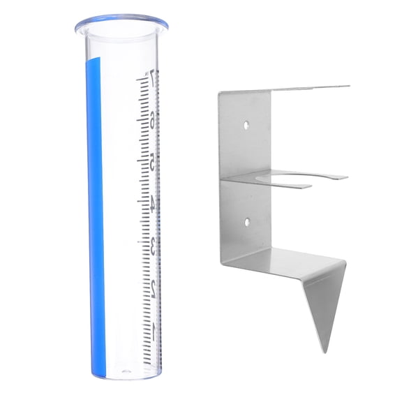 FRCOLOR Rain Gauge with Stainless Steel Rack Holder Rainfall Measuring Device for Outdoor Garden and Farm Patio Rain Measurement Tool