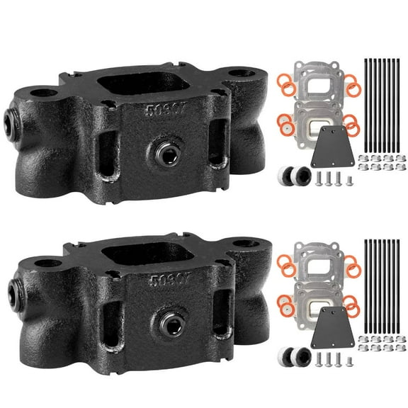 Mercruiser Set of 2 Dry Joint 3” Spacers with Riser Extension Kit - Replaces 864929A1, 864929A3, V6, V8 4.3L, 5.0L, 5.7L & 6.2L engines with 7 Degree Elbow - 3 inch Dry Joint Spacers by FASWORX