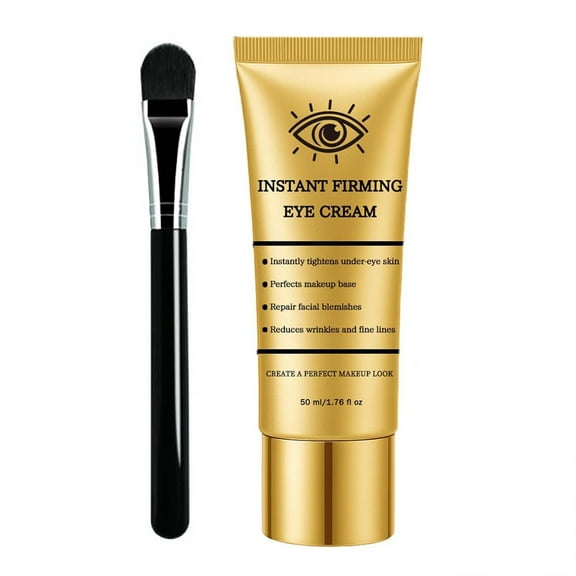 SDJMa Instant Firming Eye Cream with Brush, Anti-Aging Under Eye Tightener for Dark Circles, Puffiness & Wrinkles, 50ml