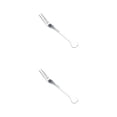 thumbnail image 1 of tredstone Stainless Steel Fruit Fork Handheld Dessert Pie Appetizer Table Serving Flatware Mini Wedding Tasting Dinnerware Silver 2Set, 1 of 6