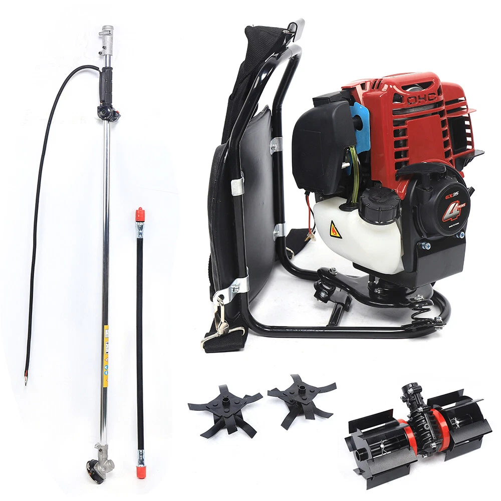 3 in 1 35.4CC 4-Stroke Backpack Gas Garden Brush Cutter Grass Trimmer Lawn Mower